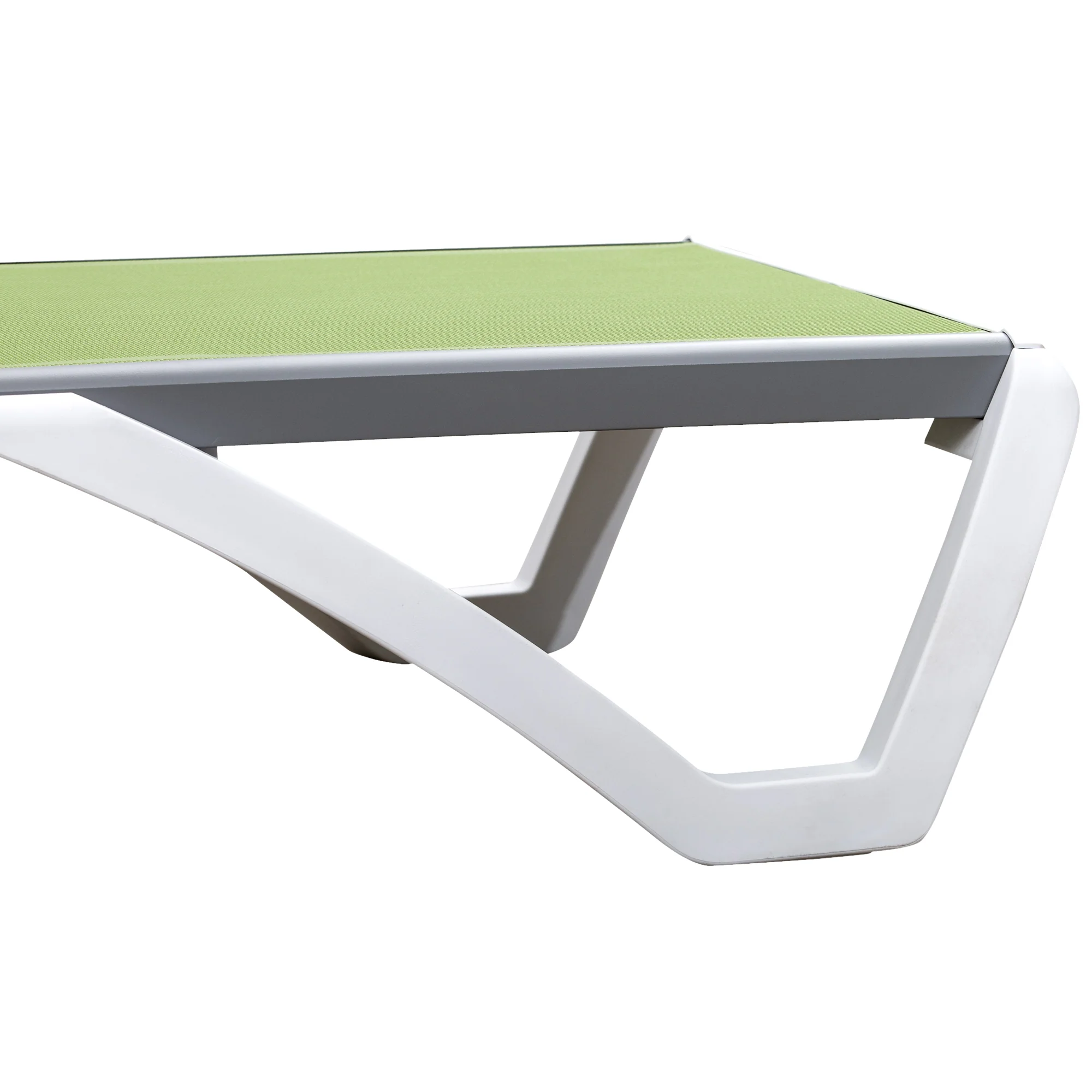 Portable Outdoor Sun Lounger with Adjustable Back & Breathable Textile, Green - Image 11