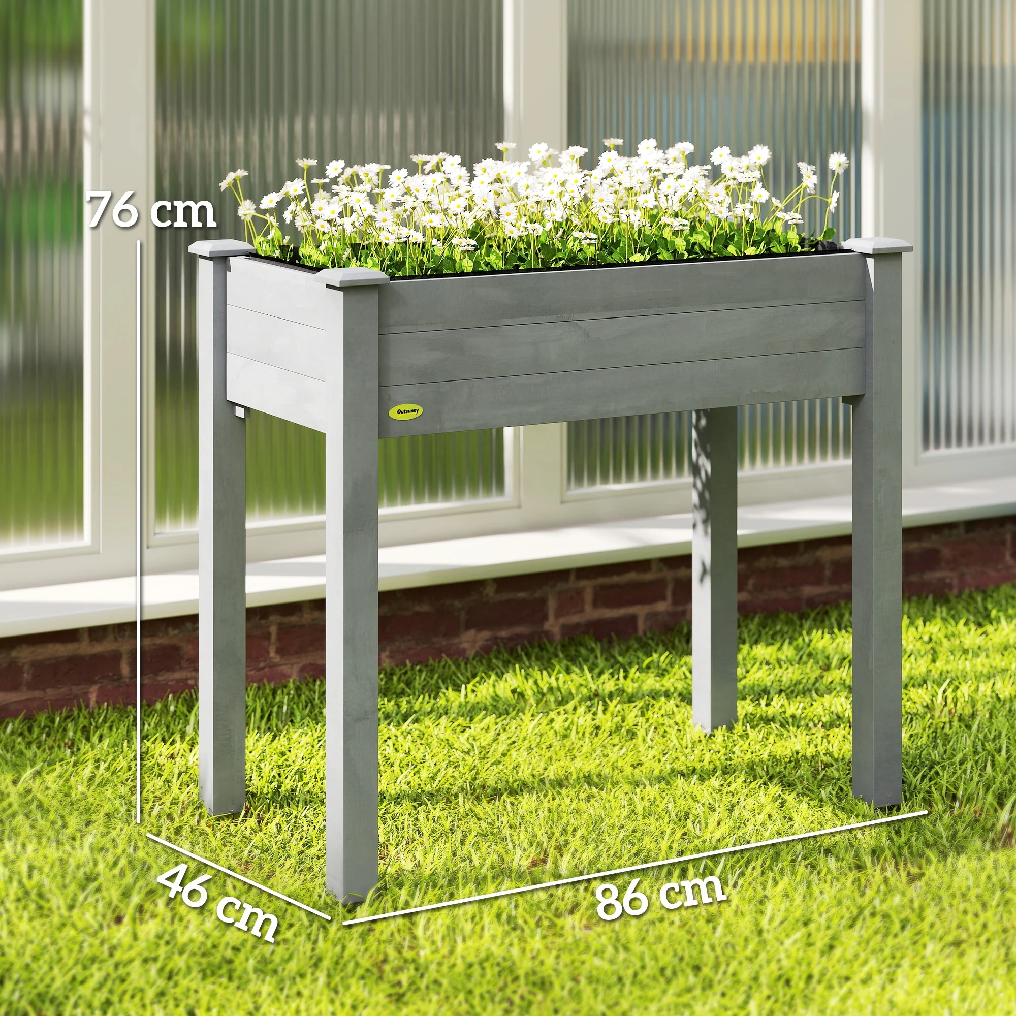Wooden Elevated Planter Box with Liner: Ideal for Gardens - Image 5