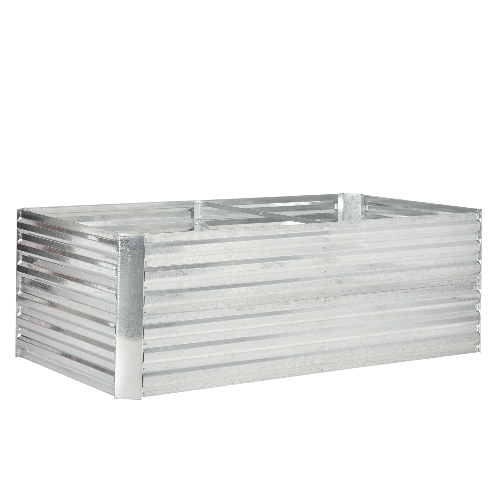 Raised Garden Bed, 6' x 3' x 2' Galvanized Steel Planters for Outdoor Plants with Multi-reinforced Rods for Vegetables, Flowers and Herbs, Silver - Image 12