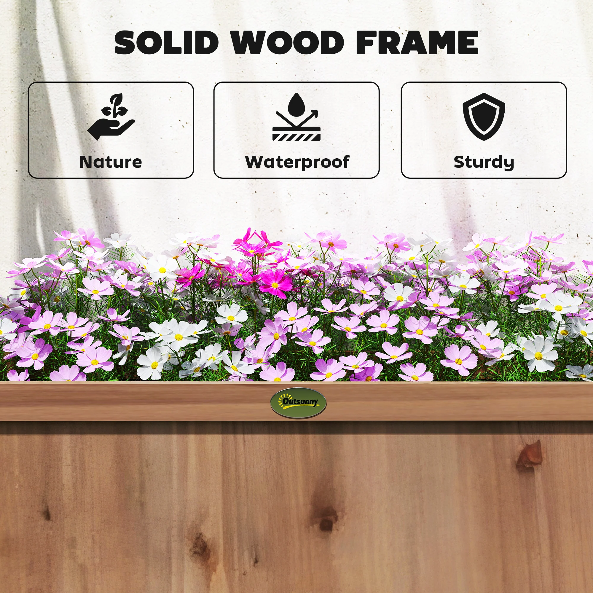 Raised Garden Bed with Arch Trellis, Freestanding Garden Planter Box, Outdoor Planter Container, Dark Brown Wood Effect - Image 8