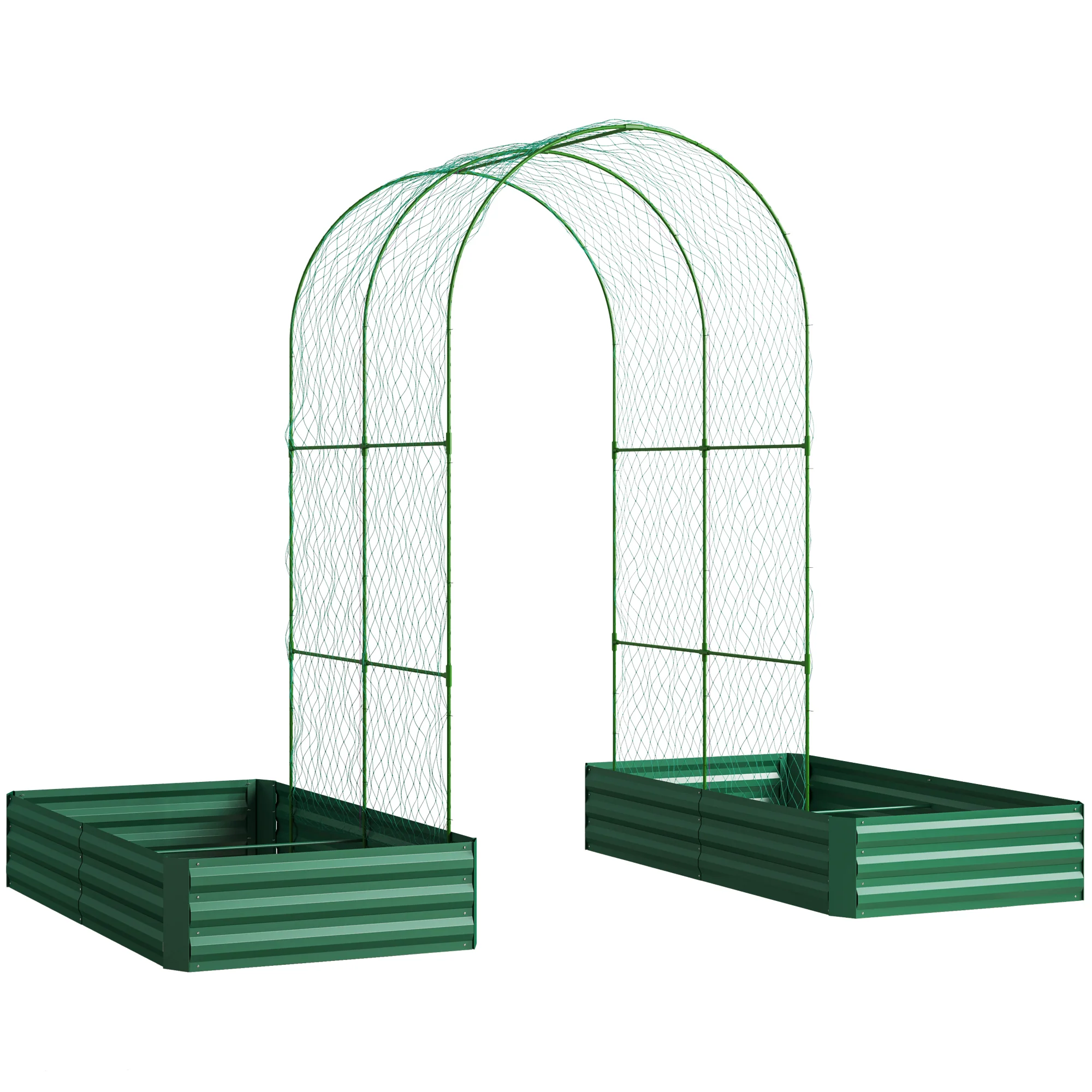 Galvanized Raised Garden Bed with Arch Trellis for Climbing Plants, Vegetables, Flowers - Image 12