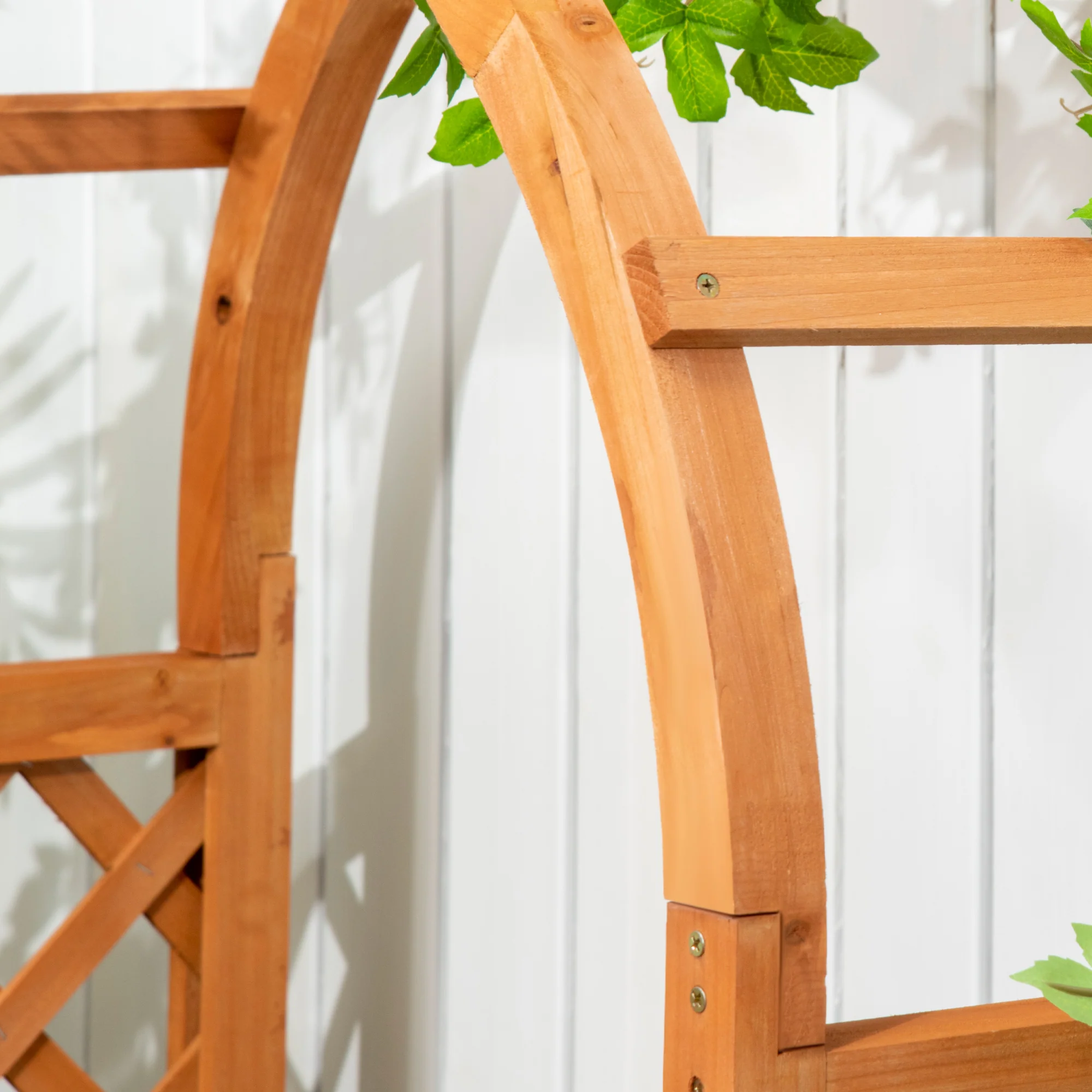 Raised Garden Bed with Arch Trellis, Freestanding Garden Planter Box, Outdoor Planter Container for Vine Climbing Plant Flower Herb, Brown - Image 11