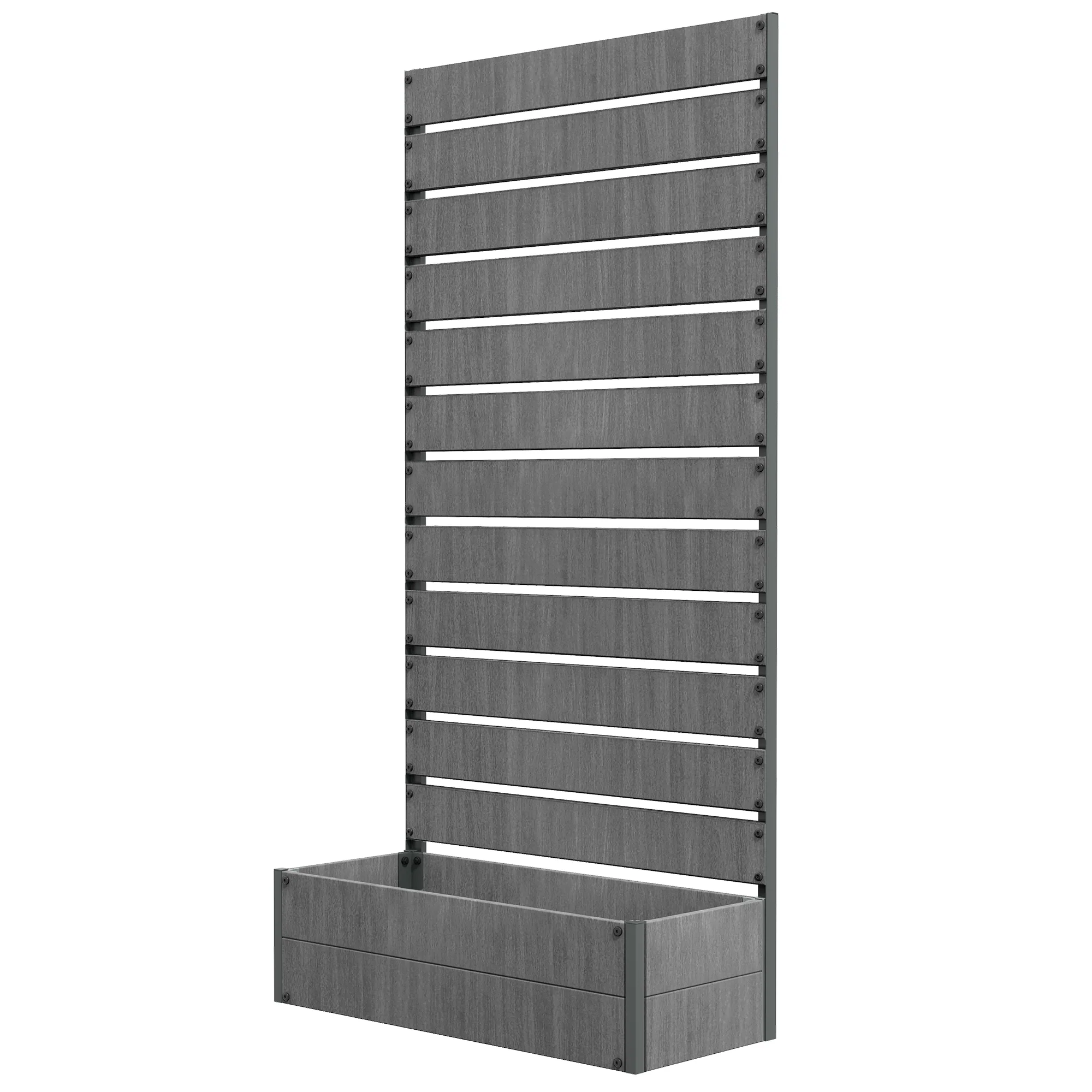 Trellis Planter for Climbing Plants, Raised Garden Bed with Trellis, Planter Box for Outdoor Garden, Dark Grey - Image 2