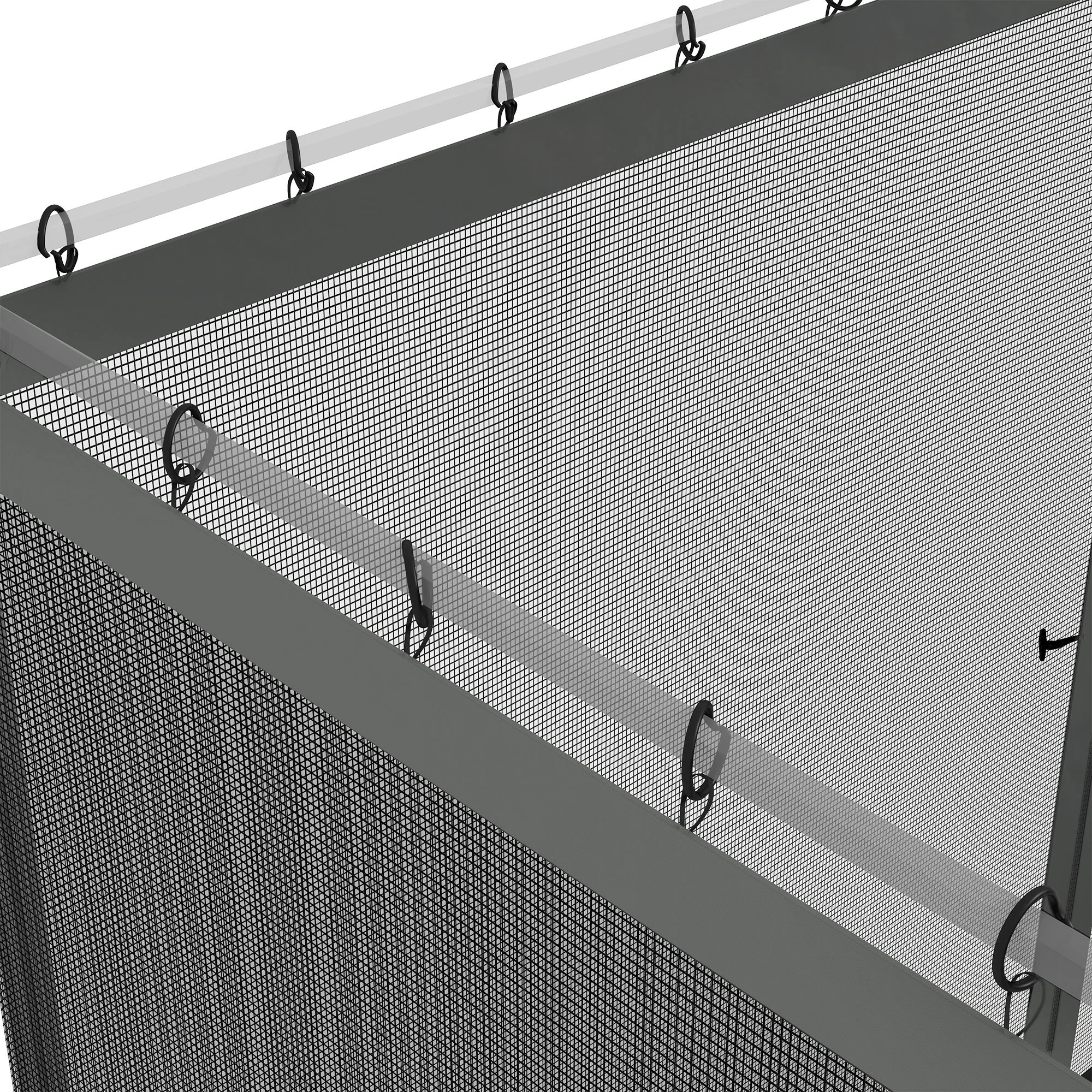 Replacement Mosquito Netting for Gazebo 12' x 12'with Zippers, Dark Grey - Image 8