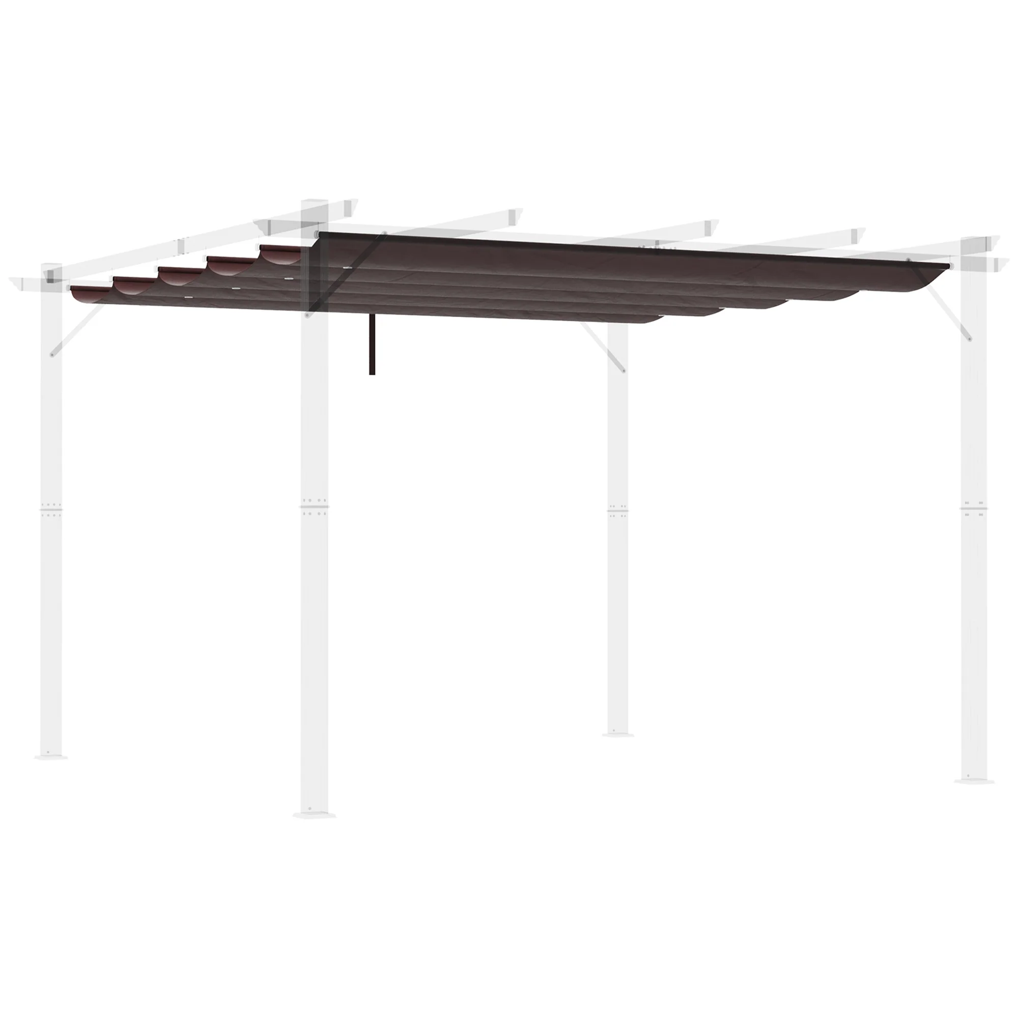 Retractable Replacement Pergola Canopy for 10' x 10' Pergola, Coffee