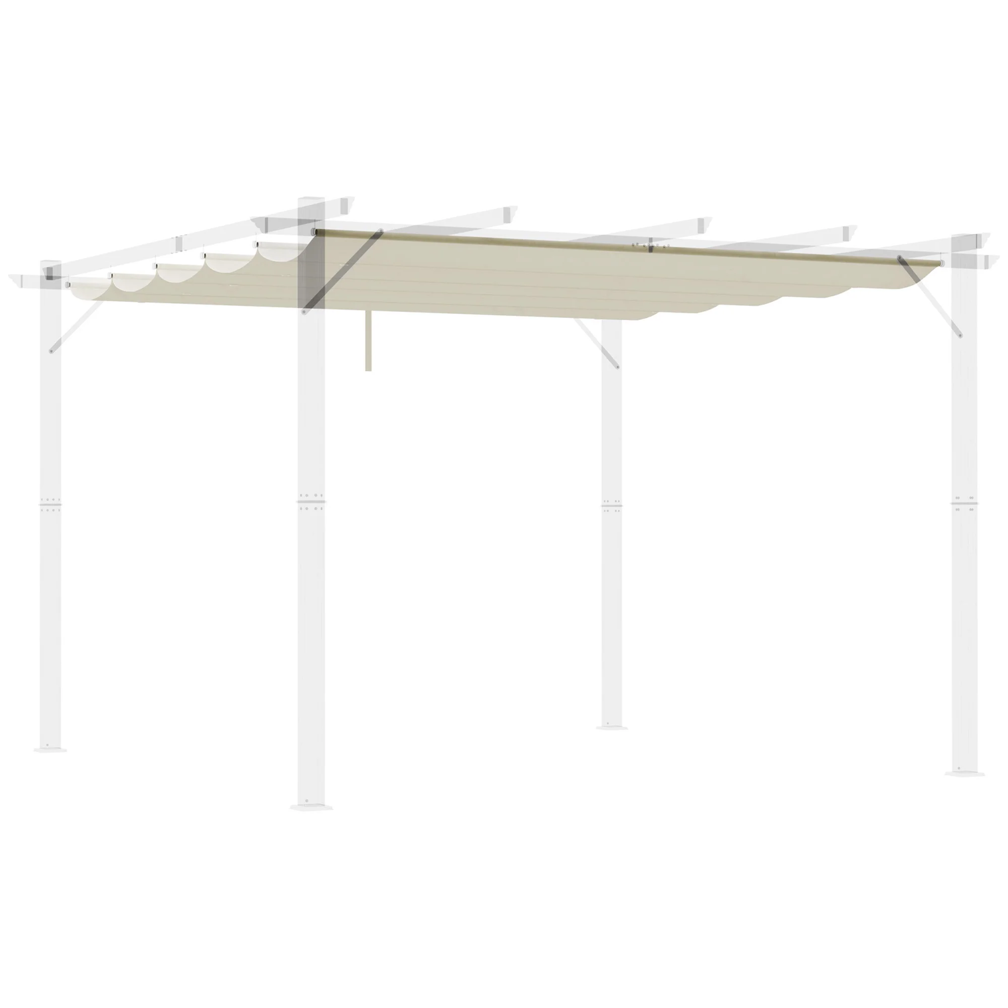 Retractable Replacement Pergola Canopy for 10' x 10' Pergola, White