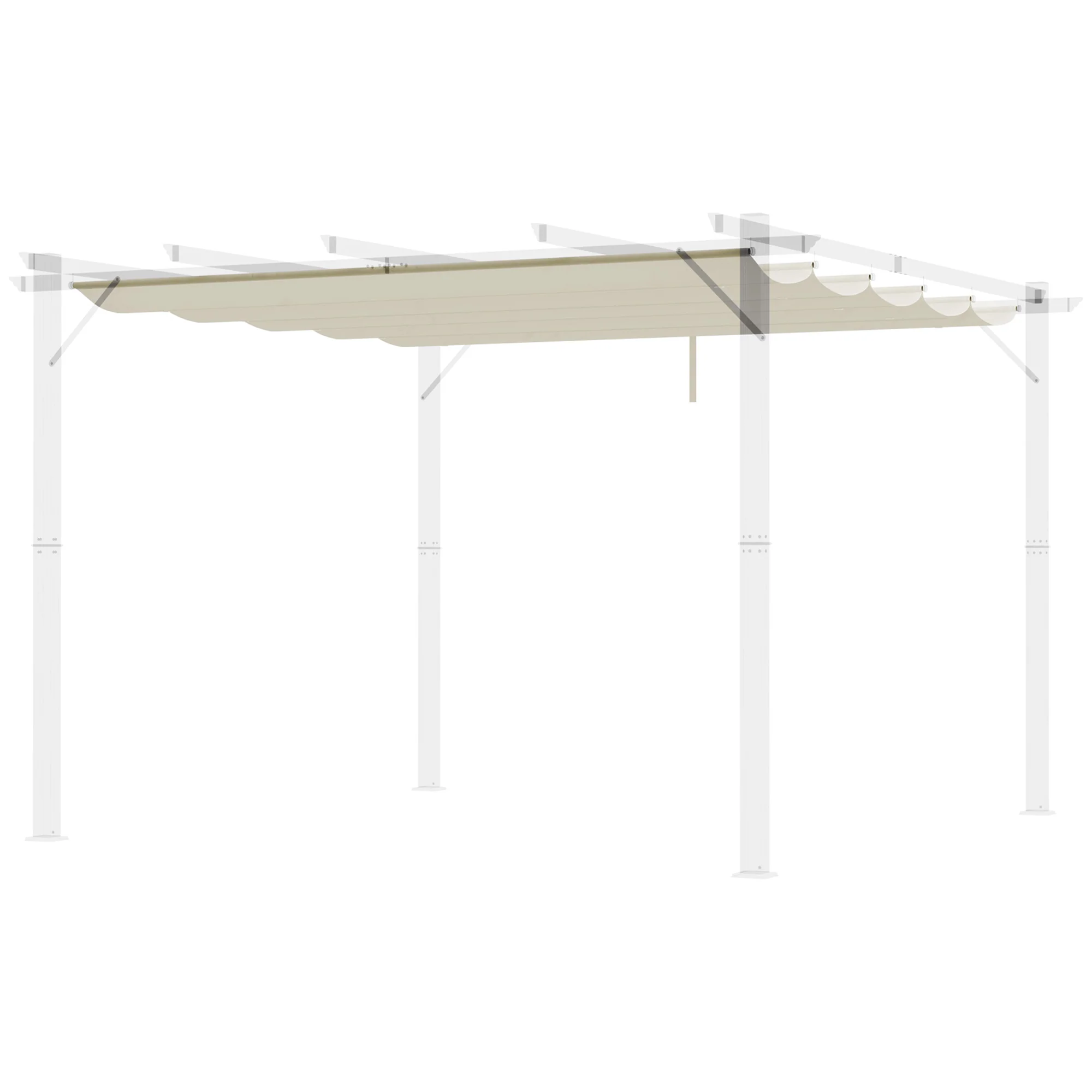 Retractable Replacement Pergola Canopy for 10' x 10' Pergola, White - Image 2