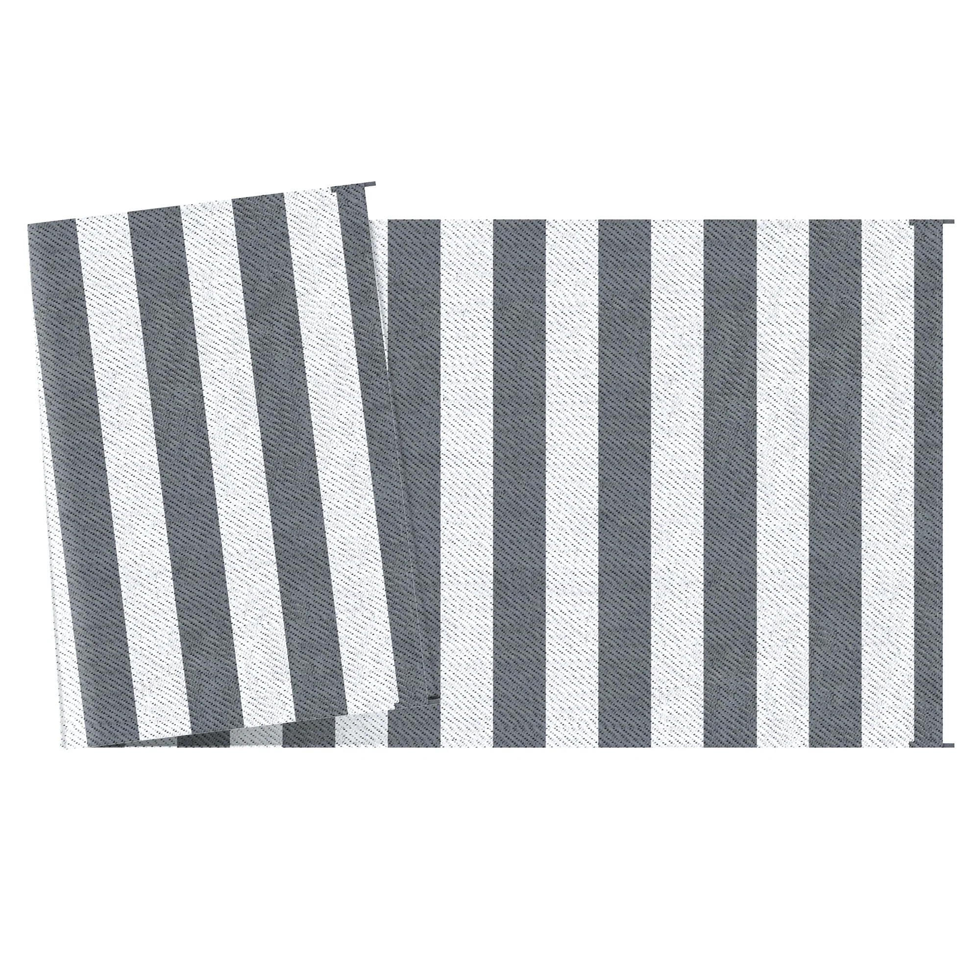 9' x 18' Reversible Outdoor RV Rug with Carry Bag for Backyard, Striped, Grey & White - Image 11