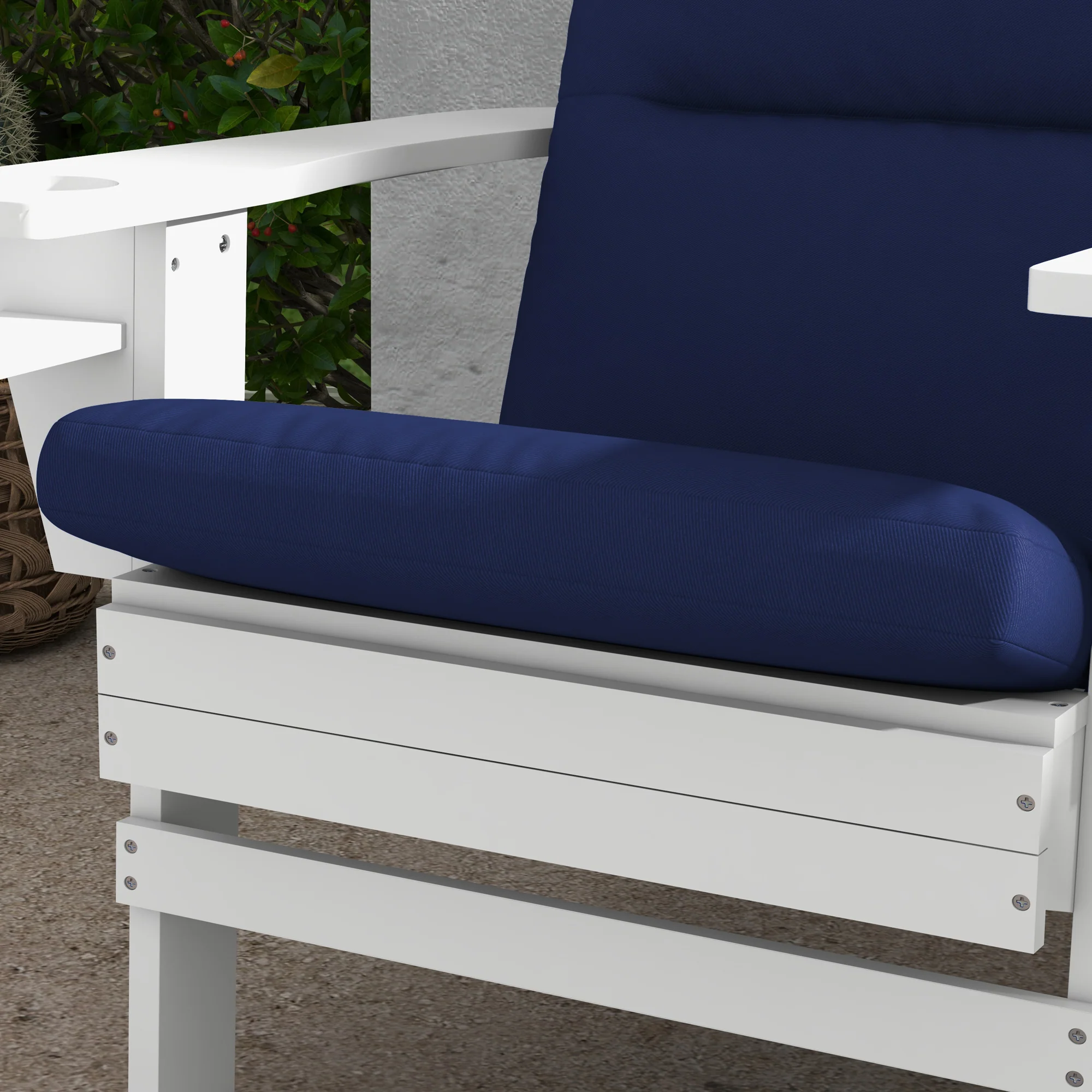 Set of 2 Patio Chair Cushions for Adirondack Chair Replacement with Back & Ties, Blue - Image 11