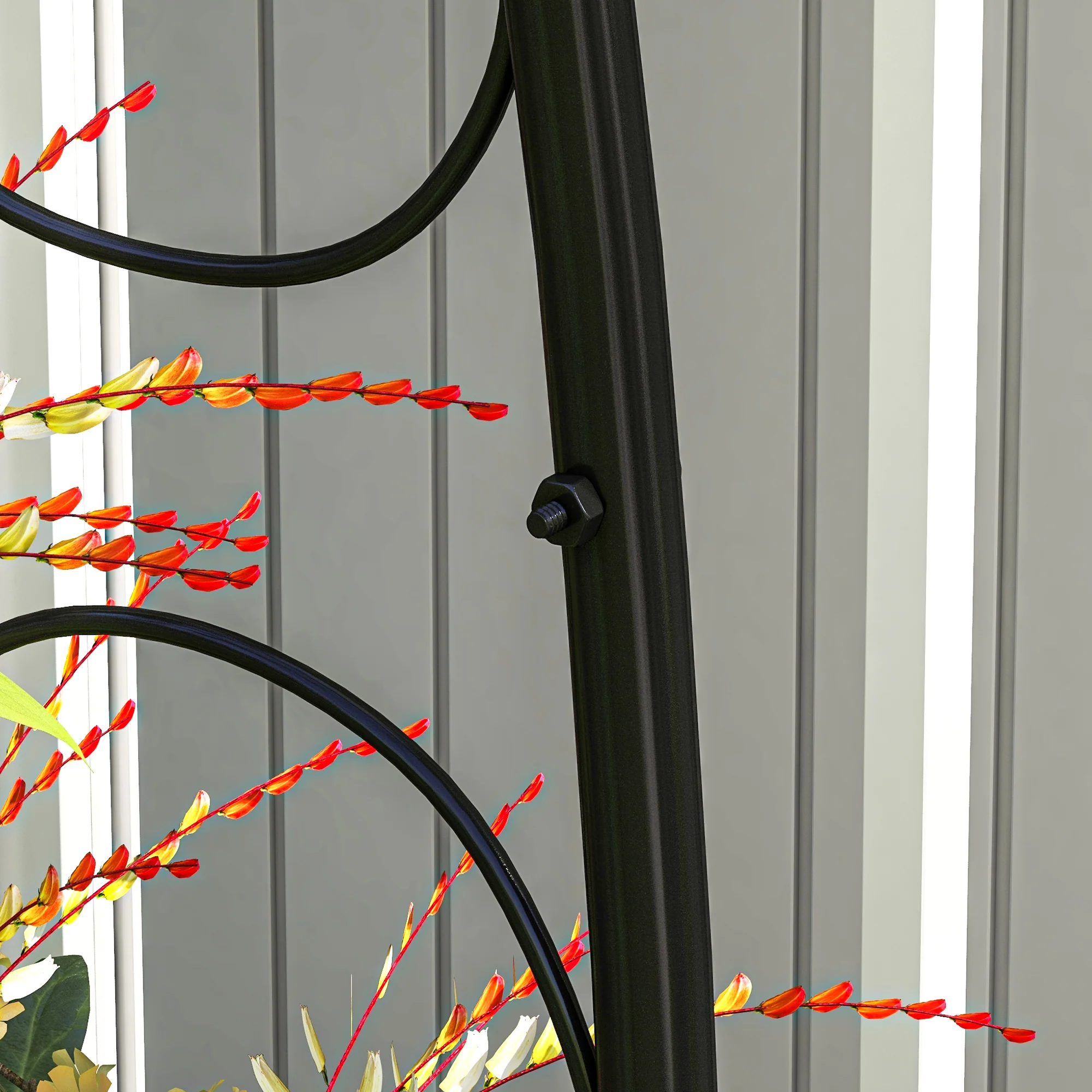 7.5' x 4' Steel Garden Arch Trellis for Climbing Plants, Black - Image 10