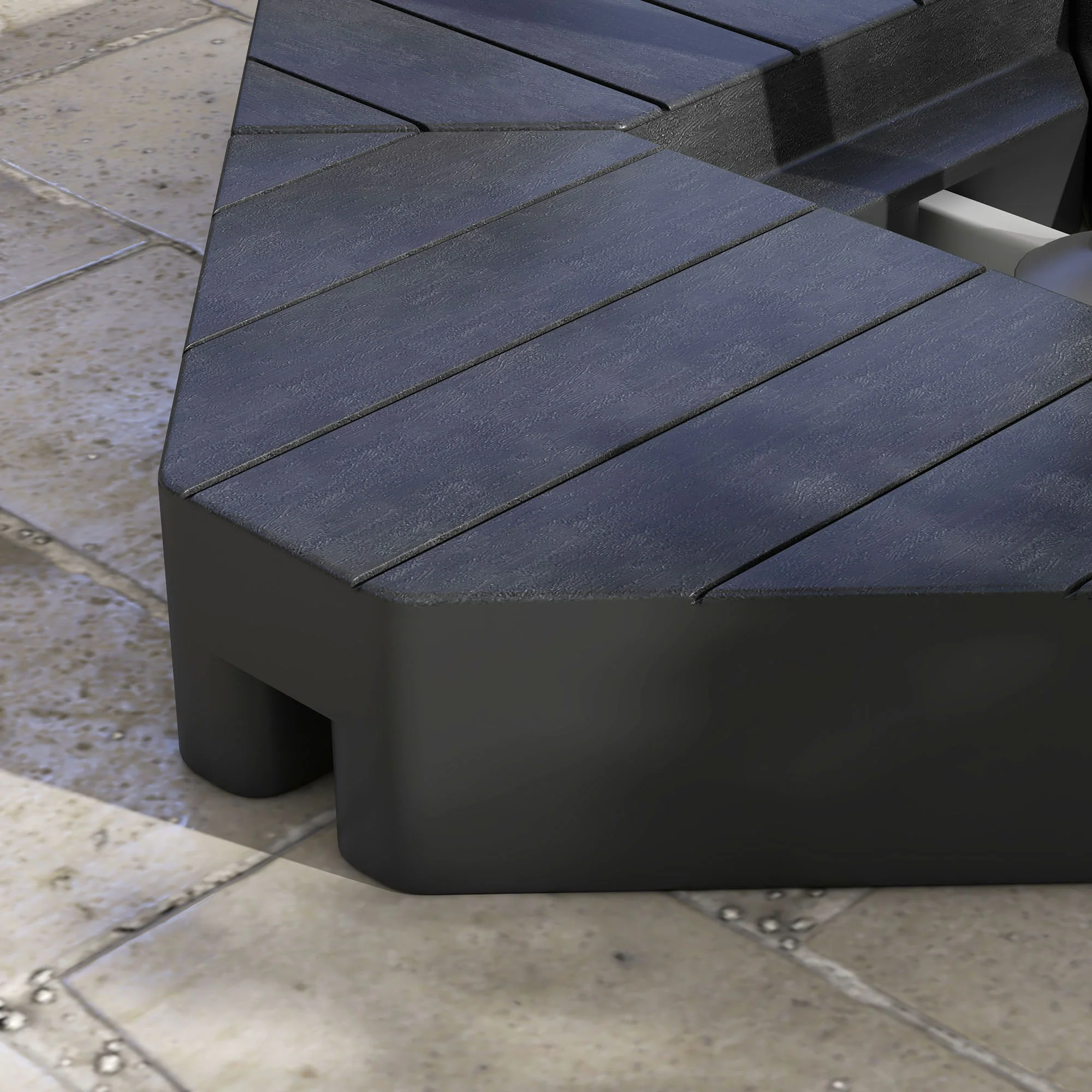Set of 4 Umbrella Weights for Cantilever Parasol,  80kg Sand or 60kg Water Filled, Black - Image 10