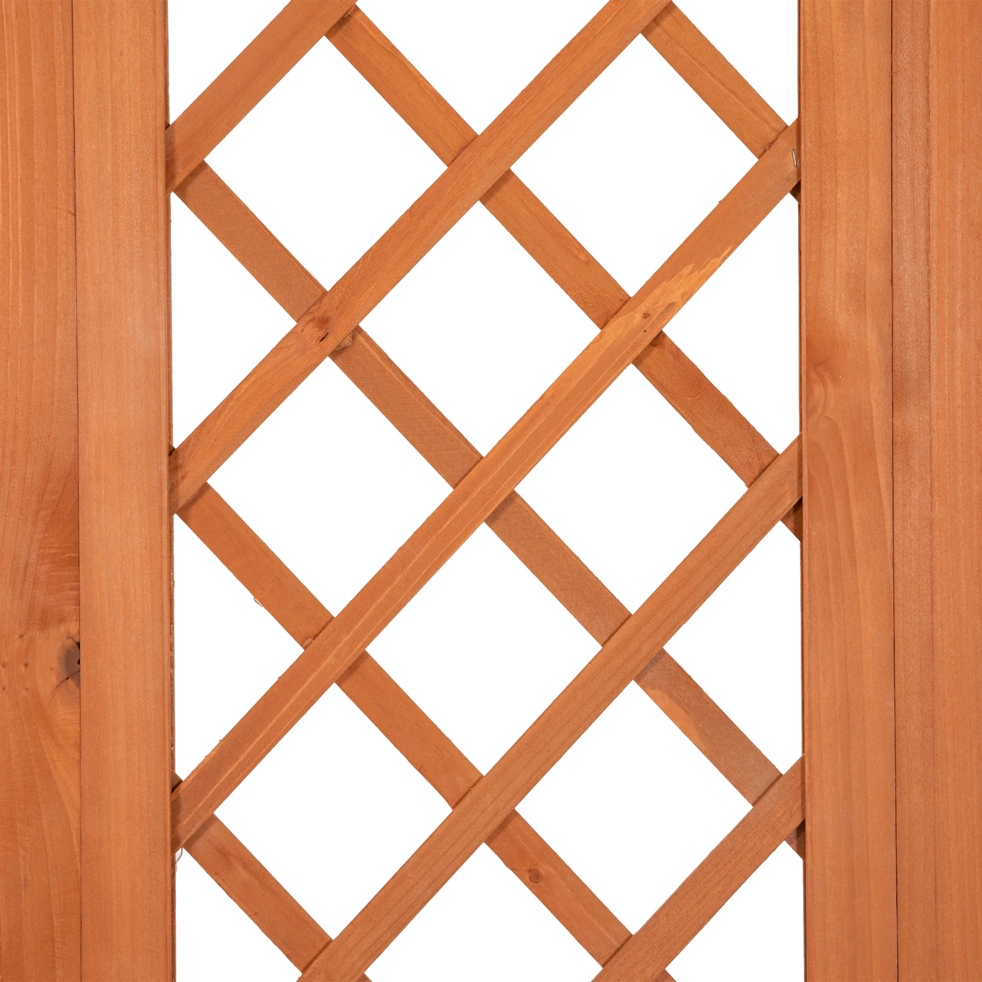 70.9" Wood Outdoor Bench with Trellis for Climbing Plants & 2 Planter Boxes, Brown - Image 11