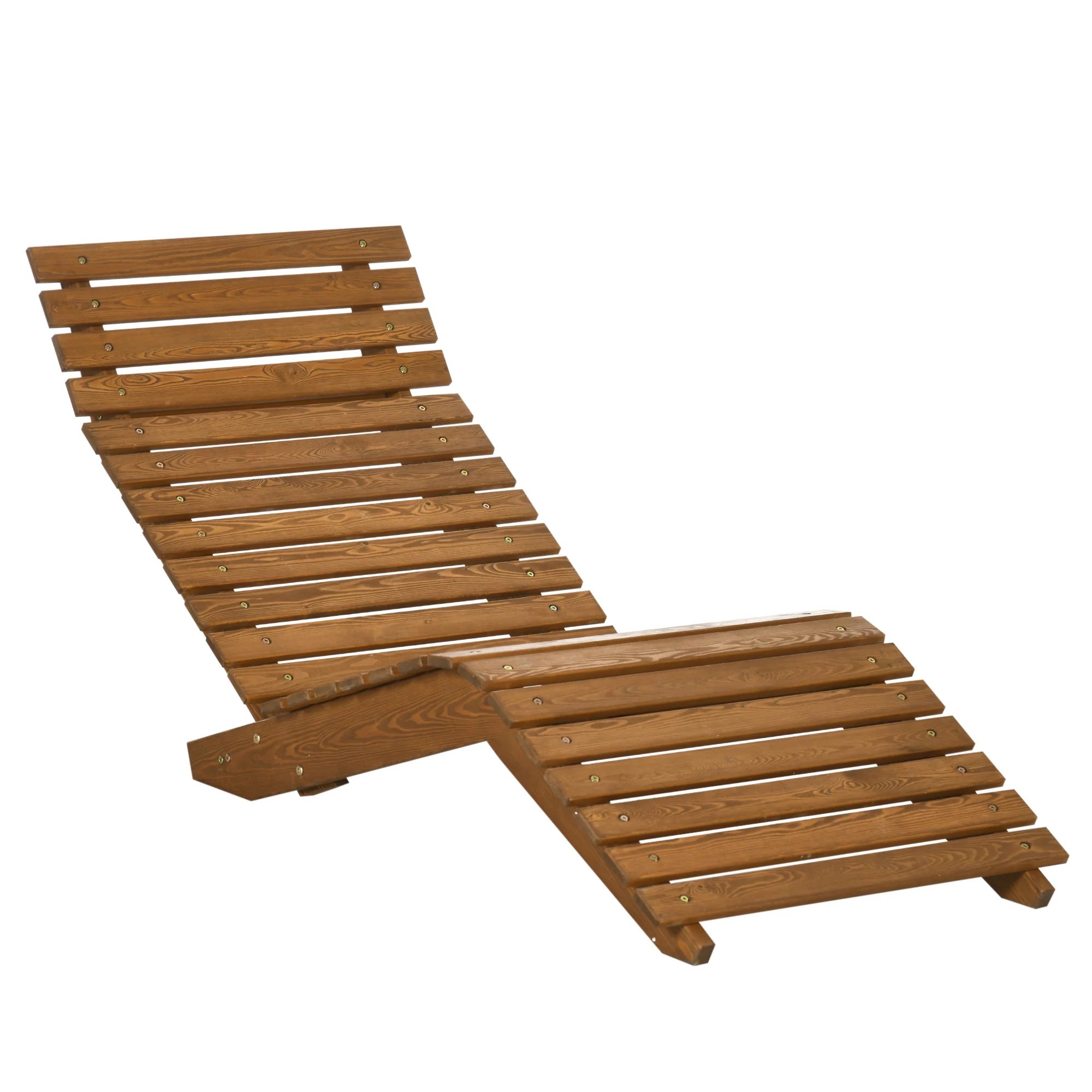 Wooden Outdoor Patio Lounge Chair, Curved Design Sun Lounger for Garden, Backyard, Teak - Image 12