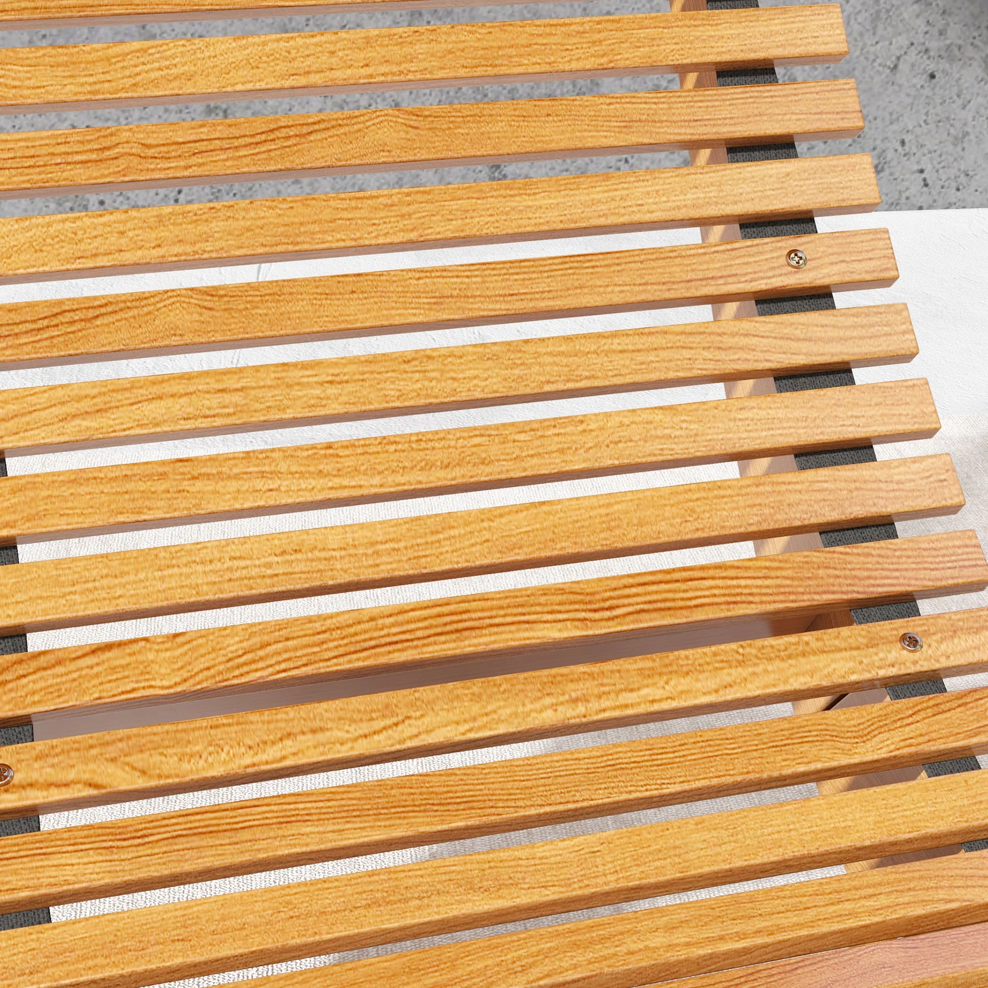 Outdoor Rocking Chair w/ Slatted Seat, Wooden Rocking Chair for Poolside, Lawn, Teak - Image 11