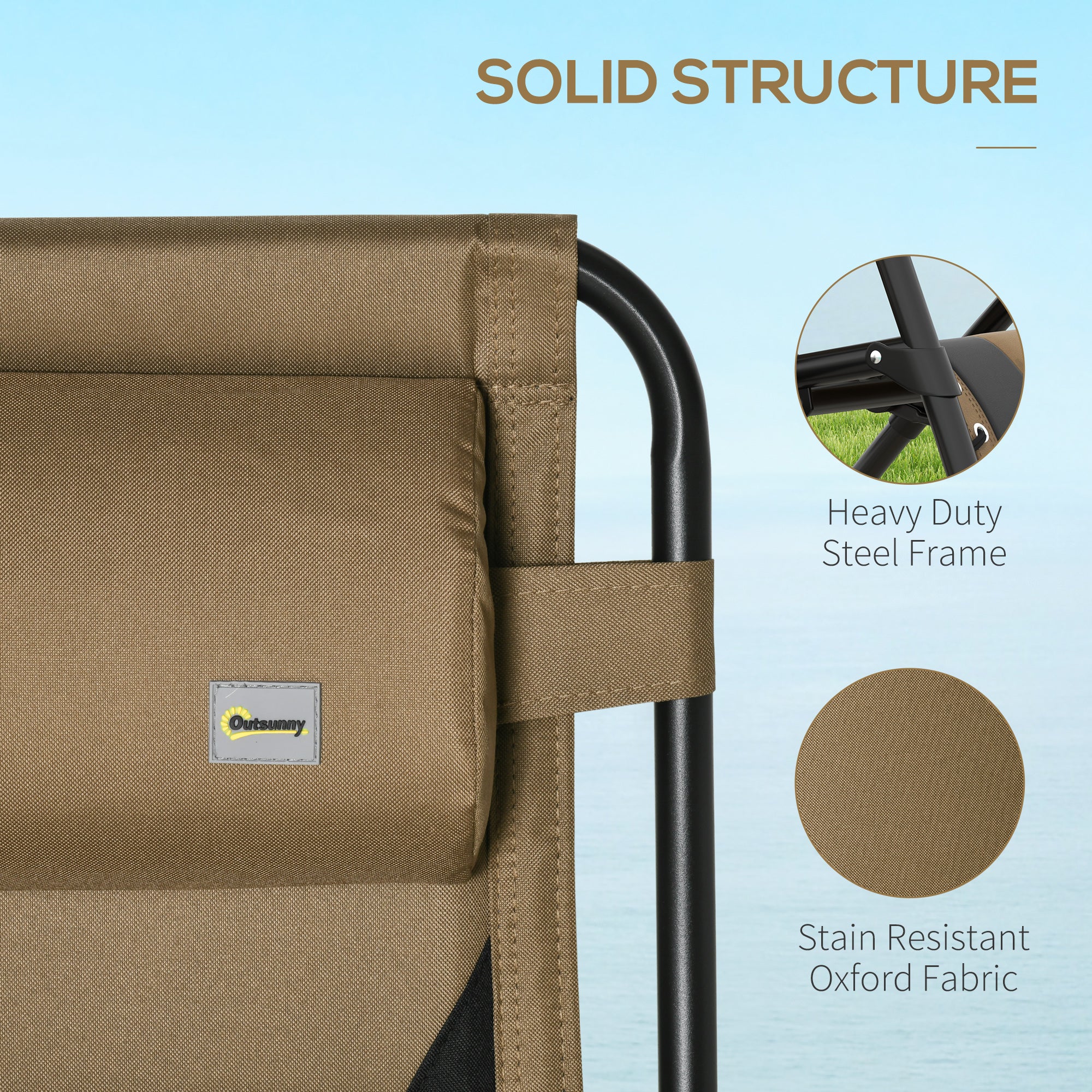 2 Piece Zero Gravity Folding Reclining Chair w/ Padded Seat, Headrest & Cupholder, Coffee - Image 8